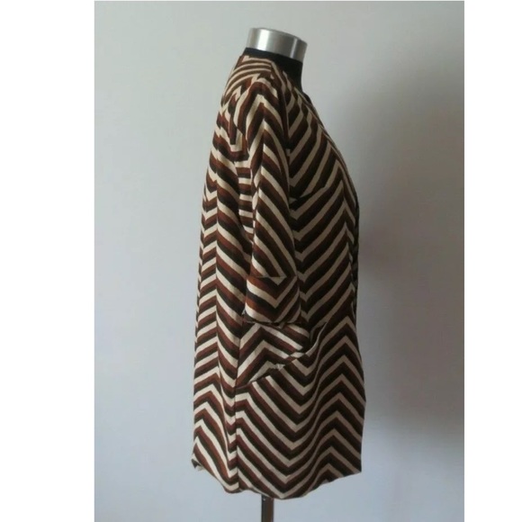 Eva Franco Chevron Car Coat in Brown Motif - Picture 4 of 9